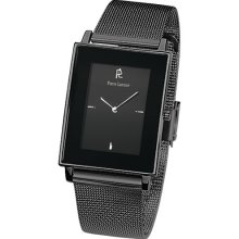 Pierre Lannier Pure Line 254B439 Men's Analog Quartz Watch With Black Dial, Black Edge Glass And Black Milanese Mesh Bracelet