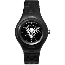 Pittsburgh Penguins Shadow Black Sports Watch with White Logo