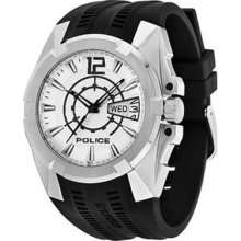Police Radical Men's Black Rubber Stainless Steel Watch 12154js-01