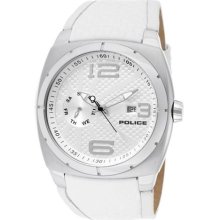 Police Watches Men's Eclipse White Textured Dial White Textured Calf L
