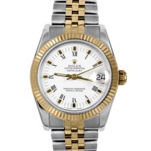 Pre-owned Rolex Midsize Women's Two-tone Datejust Watch (Womens watch)