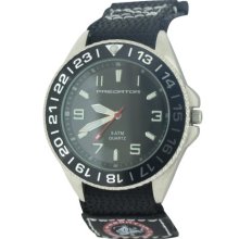 Predator Mens Black Dial Analogue With Velcro Strap