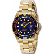 Pro Diver Gold Tone Stainless Steel Case and Bracelet Quartz Blue Tone Dial and