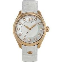 Project D London Ladies' Cream, Crystal Set Dial, Leather Strap, Rose Gold PDS012/W/41 Watch