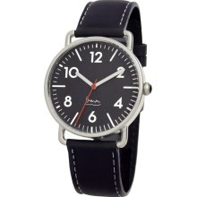 Projects Mens Witherspoon Michael Graves Stainless Watch - Black Leather Strap - Black Dial - 7104B