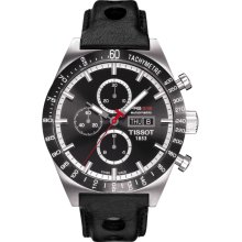 PRS 516 Men's Automatic Chronograph - Black Dial With Black Leather Strap