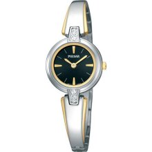 Pulsar Dress Collection Two-tone Bangle Black Dial Women's watch #PTA465