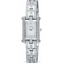 Pulsar Ladies Swarovski Crystal Dress Watch Silver-Tone PEGE23