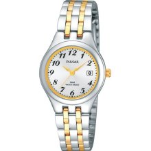 Pulsar Mens Analog Stainless Watch - Two-tone Bracelet - Silver Dial - PH7237