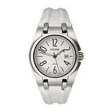 Pulsar PXT663 Women's White Dial Leather Strap Quartz Watch