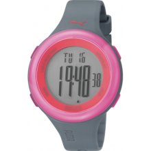 Puma Fit Unisex Digital Watch With Lcd Dial Digital Display And Grey Plastic Or Pu Strap Pu910961004