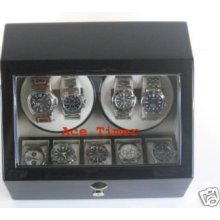 Quad (4) Automatic Watch Quality Winder Black Laquer + 5 Storage (6 Settings)