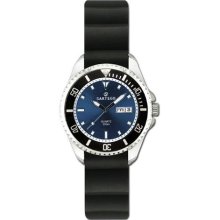 Quartz Blue Dial Dive Watch Rubber Strap