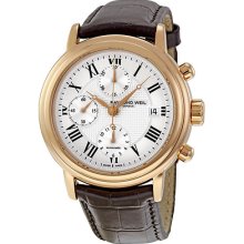 Raymond Weil Maestro 7737-pc5-00659 Gents Brown Calfskin Automatic Date Watch