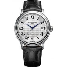 Raymond Weil Maestro Automatic Watch 2837-STC-00659 Retail- $1,295.00 - Leather - Silver