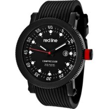 Red Line Watches Men's Compressor Black Dial Black Silicone Black Sil