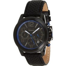 Relic Grant Mens Blactk Perforated Leather Strap Chronograph Watch