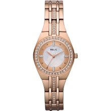 Relic Womens Rose Goldtone w/ Crystals Watch