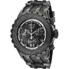 Reserve Chronograph Stainless Steel Case Rubber Strap Black Tone Dial