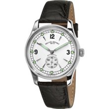 Revue Thommen Watches Men's Silver Small Second Dial Leather Strap Au