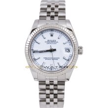 Rolex 31mm Midsize Datejust Model 178274 Stainless Steel Jubilee Band With A Fluted Bezel & White Stick Dial