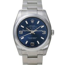 Rolex Air-King Watch, Domed Bezel, Blue Dial/Luminous Index 114200