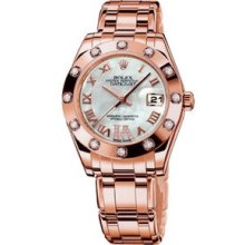 Rolex Datejust 34mm Special Edition Pink Gold Diamond Watch 81315