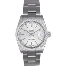 Rolex Datejust Midsize Mens/Ladies Watch 68240 Custom Diamond Bezel