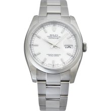 Rolex Datejust White Index Dial Oyster Bracelet Mens Watch 116200WSO