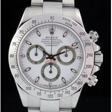Rolex Daytona White Dial F Serial 116520 Mens Stainless Steel Watch Authentic
