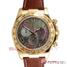 Rolex Daytona Yellow Gold Tahitian Pearl Roman Dial 116518 40MM Model