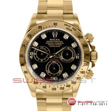 Rolex Daytona Yellow Gold Black Diamond Dial 116528