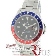 Rolex Gmt-master Ii 16710 Stainless Steel Oyster Black Dial Blue And Red Bezel