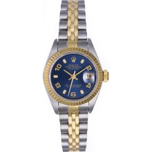 Rolex Ladies Datejust 2-Tone Steel & Gold Watch 79173 Blue Dial