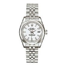 Rolex Ladies Datejust Stainless Steel Unworn Jubilee Band/Smooth Bezel/White Dial