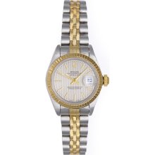 Rolex Ladies Datejust Steel & Gold Watch 69173 Silver Tuxedo Dial