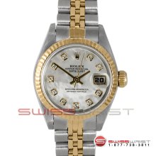 Rolex Ladies Datejust Two Tone MOP Diamond Dial All Original