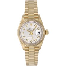 Rolex Lady President Gold Ladies Diamond Watch 69178