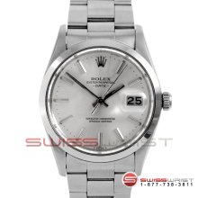 Rolex Mens SS Date 15200 w/ Silver Stick Dial - Smooth Bezel - Oyster