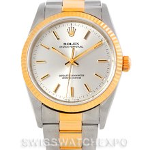 Rolex Non Date Mens Steel 18k Yellow Gold Watch 14233