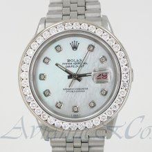 Rolex Oyster Perpetual DateJust Mens Diamond Watch 3.75 Ctw