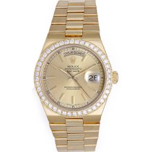 Rolex Oysterquartz President Day-Date Men's Gold & Diamond Watch 19018