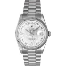 Rolex President Day-Date Men's 18k White Gold Watch 118239