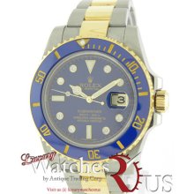 Rolex Submariner 116613 Steel 18kt Gold Blue Ceramic Bezel Blue Diamond Dial