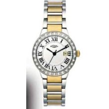 Rotary Les Originales Ladies Silver Dial 2 Tone Bracelet Watch