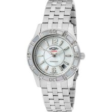 Rotary Watches Women's Chronospeed White Crystal White MOP Dial Stainl