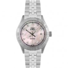 Rotary Women's Quartz Watch With Mother Of Pearl Dial Analogue Display And Silver Stainless Steel Bracelet Lb90100/07