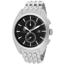 S.Coifman Watches Men's Black Textured Dial Stainless Steel Stainless
