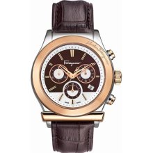 Salvatore Ferragamo 1898 Brown Leather Strap Watch, 42mm