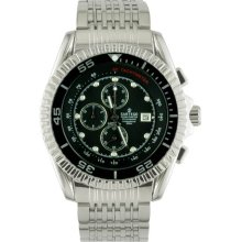 Sartego Men's Stainless Steel Ocean Master Diver Chronograph Black Dial SPCB11